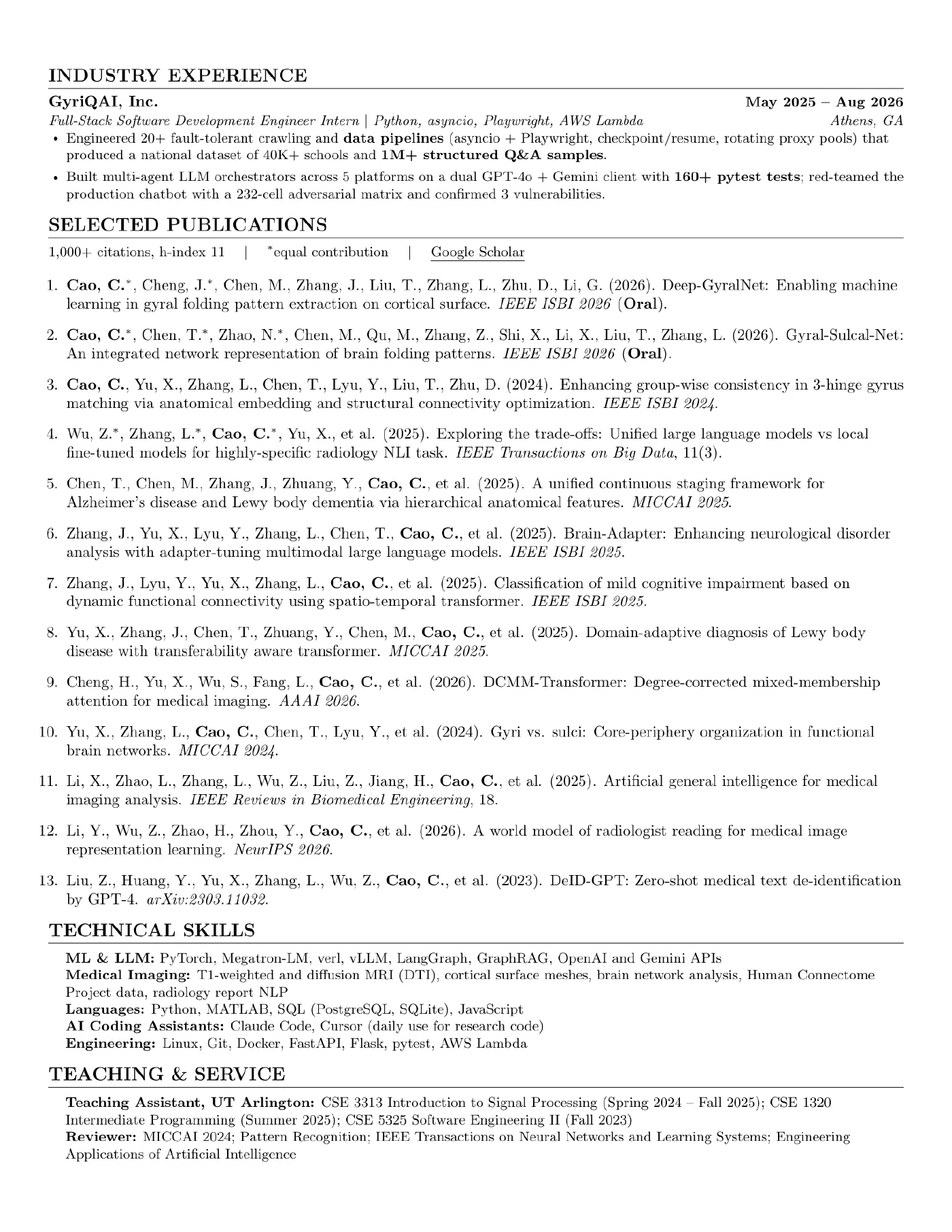 Research CV, page 2